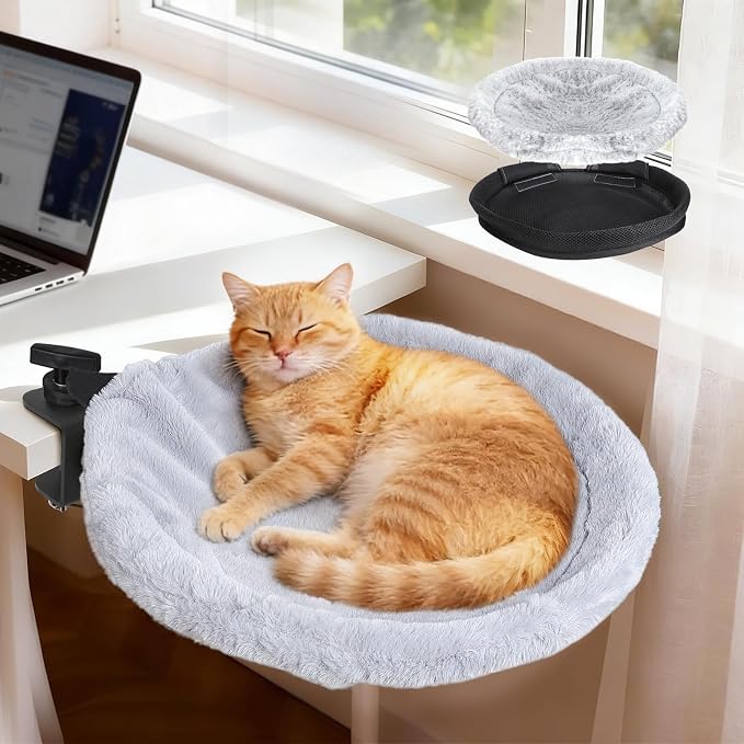Topmart Cat Desk Bed with 360° Rotating, Cat Hammock by Topmart