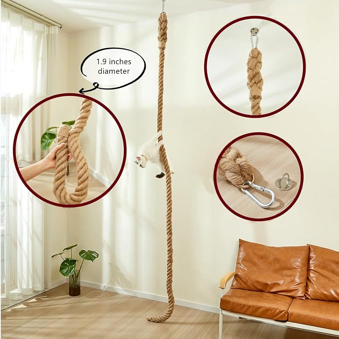 SHENGOCASE 1.9" x 8.9Ft Cat Climbing Jute Rope - Image 5
