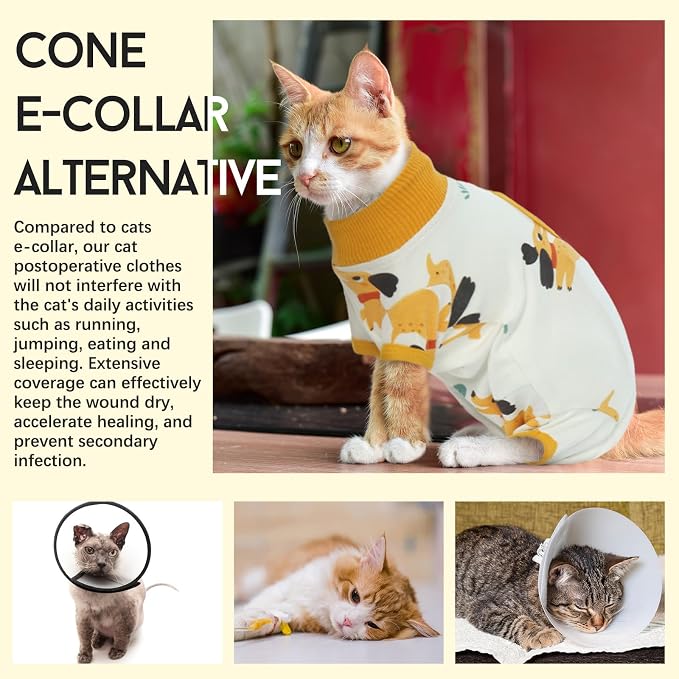 DENTRUN Cat Surgery Recovery Suit Female Male Soft Onesie, Kitten Surgical - Image 7