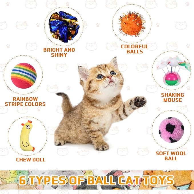 Shappy 150 Pcs Cat Toys for Indoor Cats Bulk, Kitten Toys Pack, Variety - Image 2