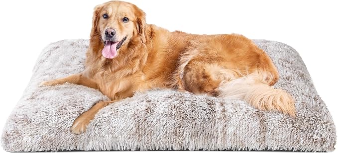 EHEYCIGA Fluffy Dog Crate Bed for Extra Large Dogs, Plush Faux Fur Pet Crate Pad by EHEYCIGA