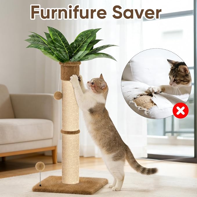 XiaZ Cat Scratching Post 34'' Tall, Cat Scratchers Tree Tower - Image 5