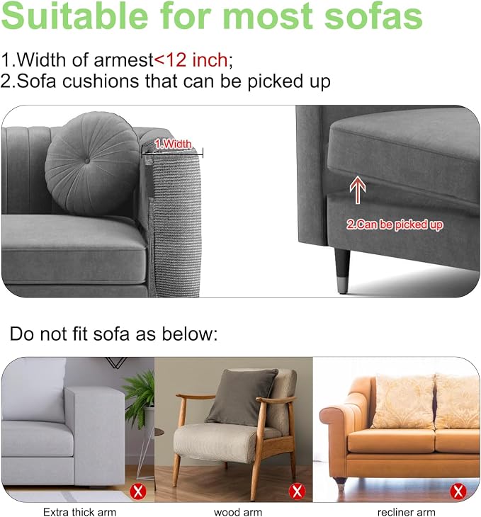 Cat Scratch Couch Protector, 23.6" L*19.6" W Scratching Furniture Protector Pad - Image 4