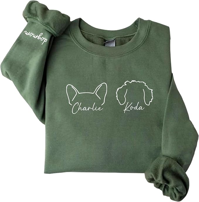 Personalized Dog Mom Sweatshirt, Custom Pet Name Sweater by Unknown