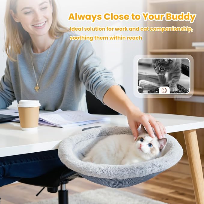Pawaboo Cat Desk Bed, Sunken Cats Hammock - Image 3