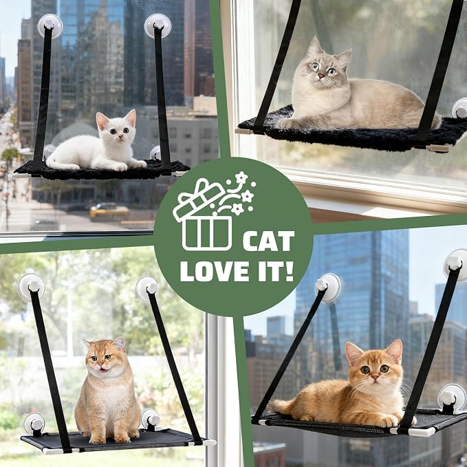 Cat Window Perch Indoor Easy to Assemble Hammock Bed Two Replaceable Cat Pads - Image 7