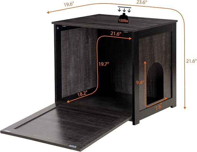 Dwanton Cat Litter Box Furniture Hidden, Cat Litter Box Enclosure, Reversible - Image 5