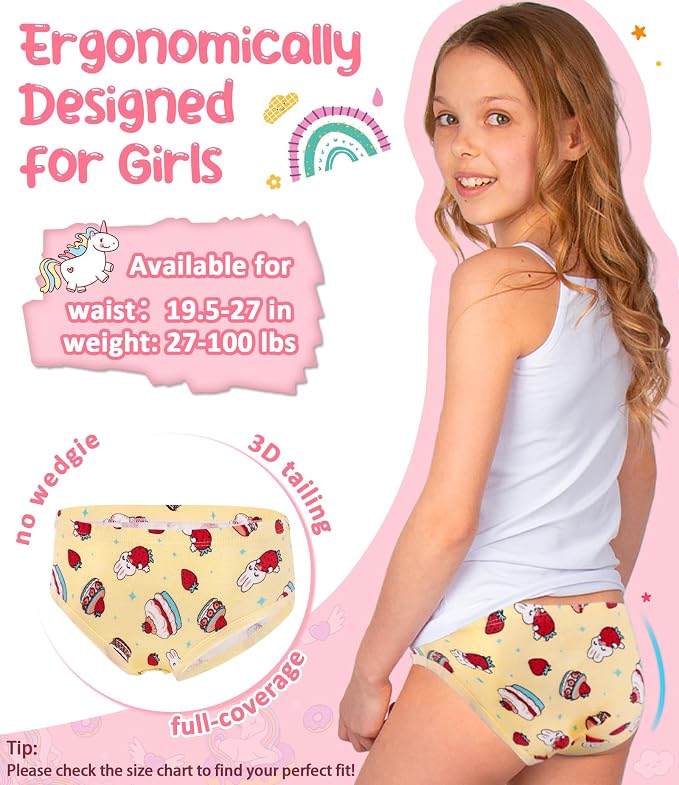 Girls and Toddlers 100% Cotton Underwear Tagless Soft Panties Size 2-3T - Image 5