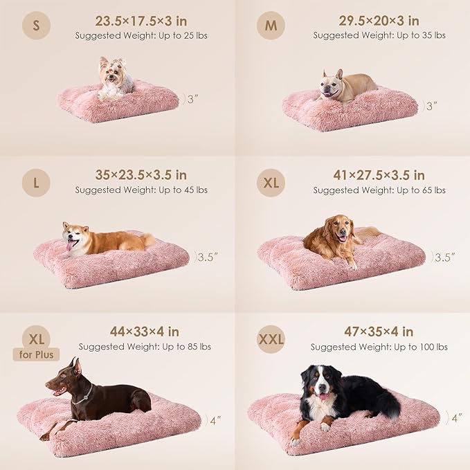 EHEYCIGA Fluffy Dog Crate Bed for Extra Large Dogs, Plush Faux Fur Crate Pad - Image 2