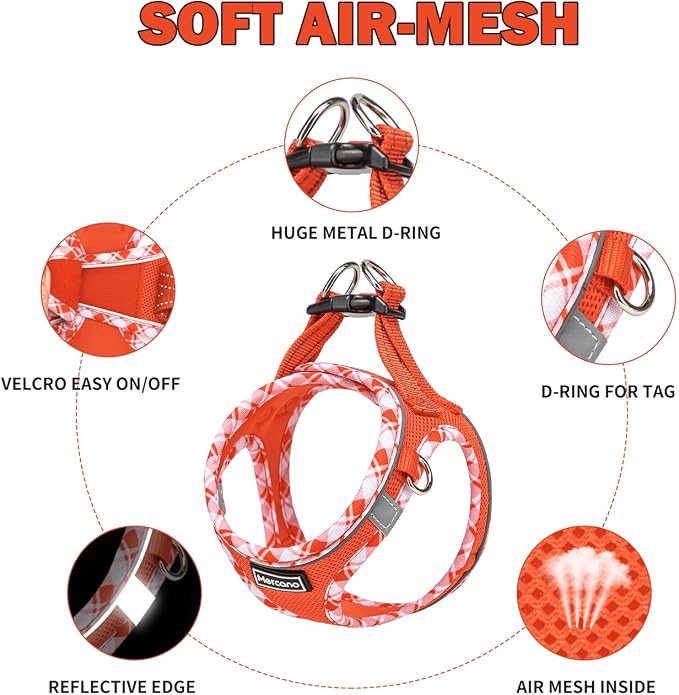 Mercano Soft Mesh Dog Harness and Leash Set, No-Chock Step-in Reflective - Image 3