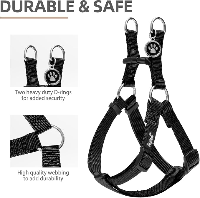 PUPTECK No Pull Dog Harness Soft Adjustable Basic Nylon Step in Puppy Vest - Image 3