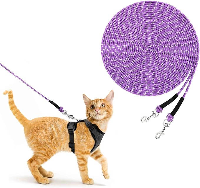 Rypet Reflective Cat Long Leash - 50 FT Escape Proof Walking Leads Yard Long by RYPET