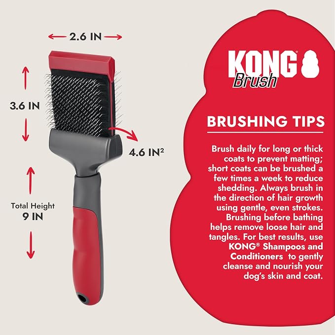 KONG Double-Sided Flexible Slicker Brush – De-Shedding & Detangling Tool - Image 8