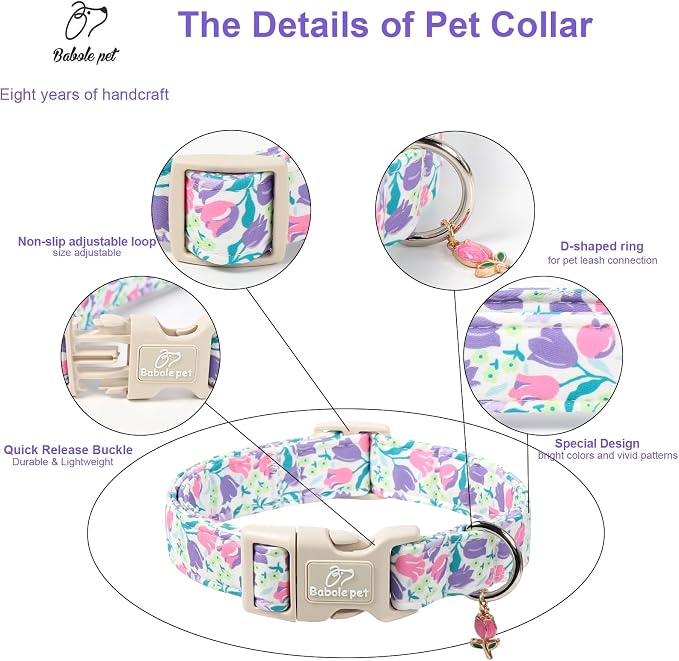 Floral Dog Collar for Large Dogs - Image 3