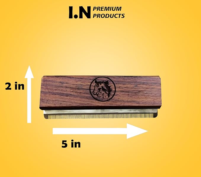 Deshedding Grooming Brush for Dogs Cats & Horse Easy Ergonomic Wood Groomer - Image 2
