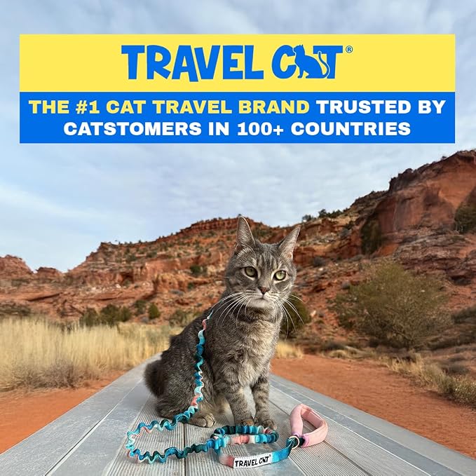 Travel Cat Harness and Bungee Leash Set - 2 in 1 Adjustable Escape Proof Cat - Image 2