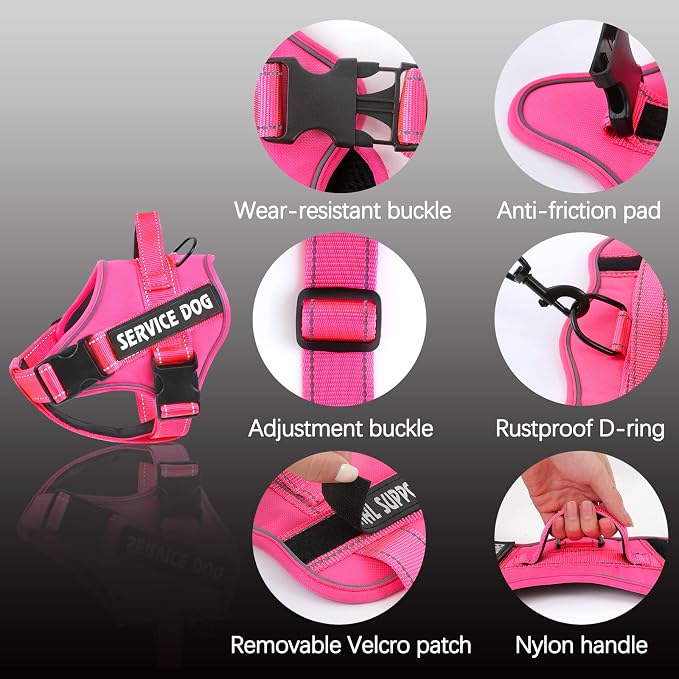 voopet Service Dog Harness, Emotional Support Pet Vest Harness, Reflective - Image 2