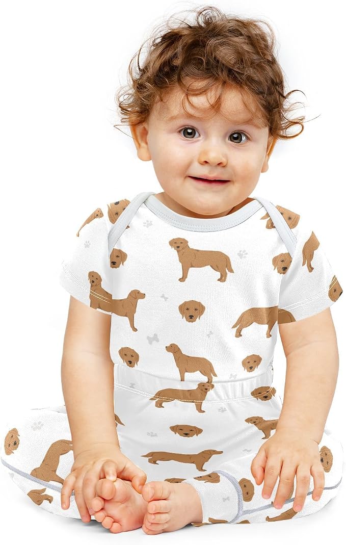 Baby Clothes Set Infant Bodysuits Pants Sets 0-24M - Image 2