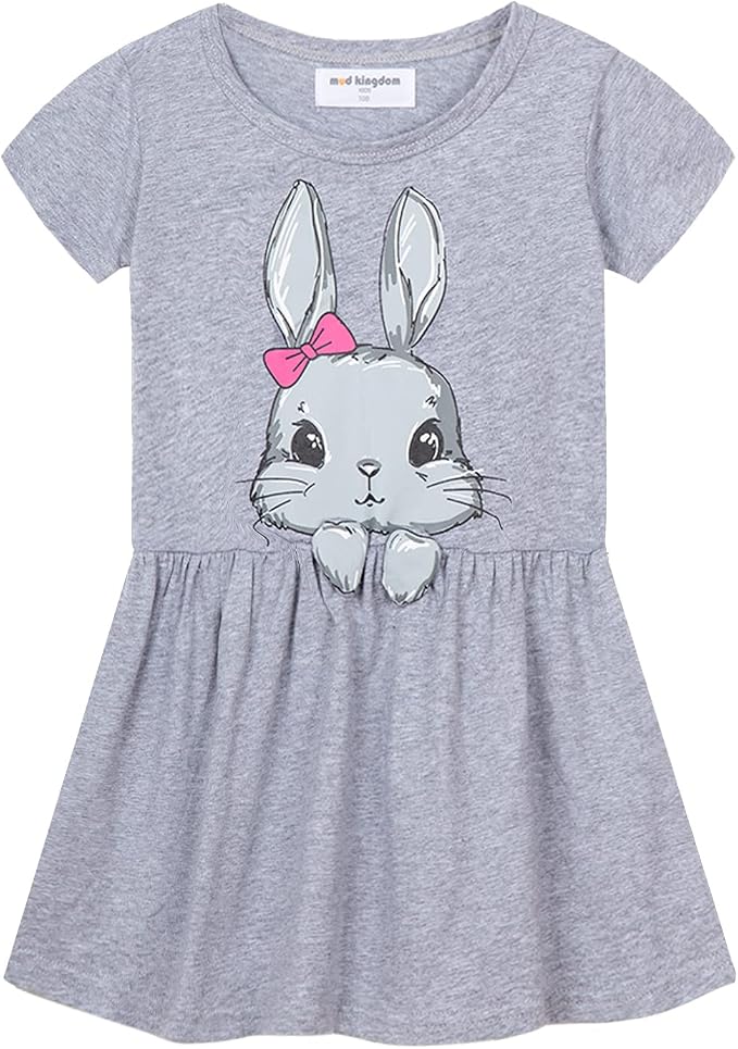 Mud Kingdom Little Girls Dresses Cotton Summer Holiday Cute Cat Dress Short by MudKingdom