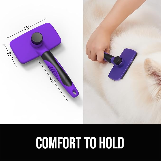 Self Cleaning Slicker Brush for Dogs& Cats, Skin Friendly Grooming Brush for - Image 2
