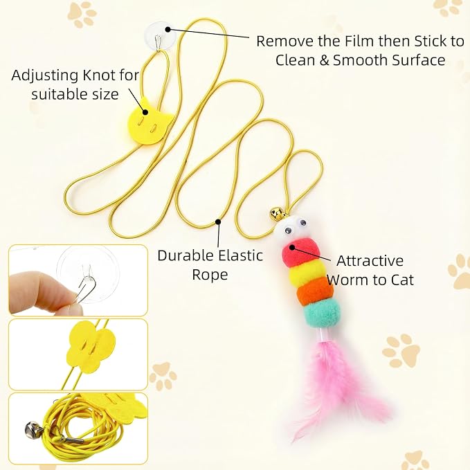 Leitee 40 Pcs Cat Toys 28 Interactive Cat Feather Toy - Image 4
