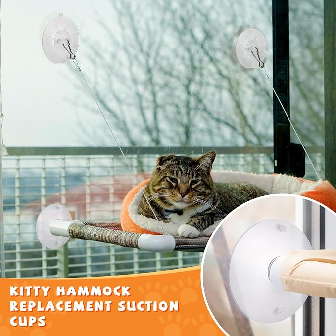 4 Pieces Cat Window Perch Suction Cup, Powerful Cat Window Bed Seat Replacement - Image 6