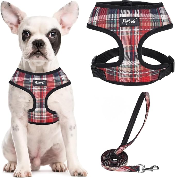 PUPTECK Soft Mesh Dog Harness and Leash Set Pet Puppy Cat Comfort Padded Vest by PUPTECK