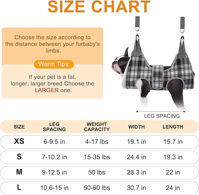 BEAUTYZOO Dog Grooming Hammock, Medium Dog Sling - Image 2