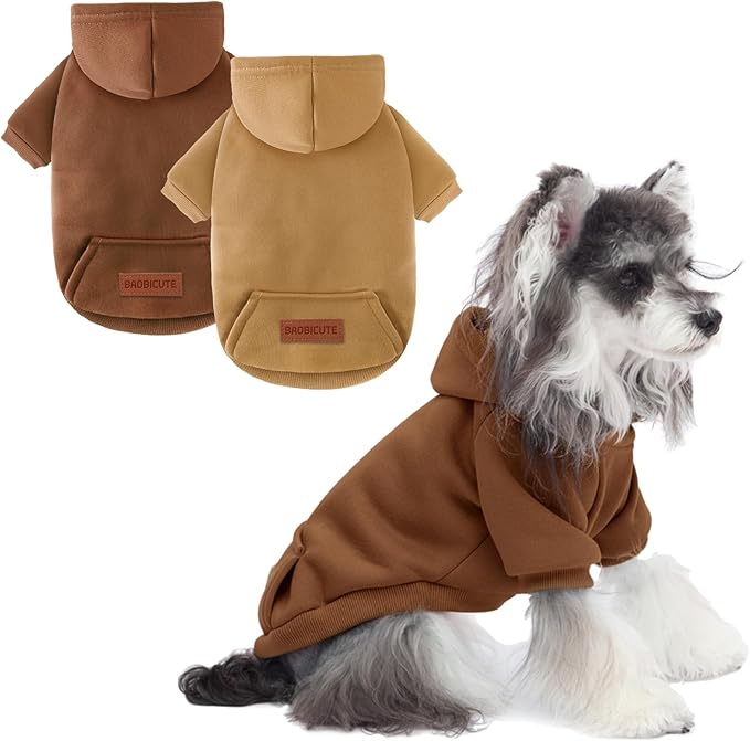 2 Pack Dog Hoodie Warm Hood Dog Sweater Cold Weather Small Dogs Sweatshirt by BAOBICUTE