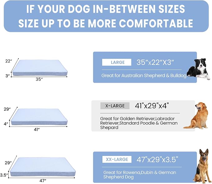 Cooling Dog Bed for Large Dogs, Orthopedic Memory Foam Pet Bed for Crate - Image 5