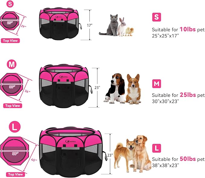 Dog Playpen, Medium Puppy Pet Playpen, Dog Crate Tent Cage Indoor/Outdoor - Image 7