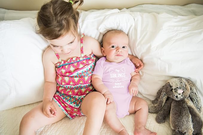 AW Fashions My Siblings Have Whiskers Baby Bodysuit Funny Cute Infant Outfit - Image 3