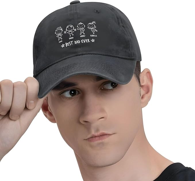 Personalized Vintage Washed Denim Dad Hat, Custom Baseball Cap - Image 4