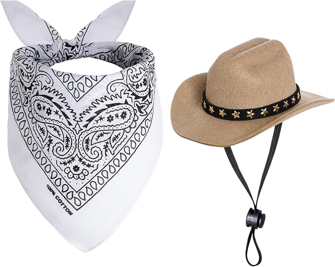 choyaxo Halloween Costumes for Dogs Cat Pet Cowboy Costume Cowboy Hat by choyaxo