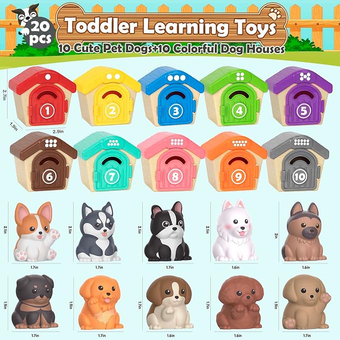 Aigybobo Learning Toys for Toddlers 1 2 3 Year Old, Animal Counting Matching - Image 3
