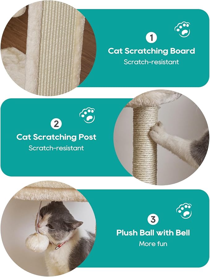 SYANDLVY Small Cat Tree for Indoor Cats, Scratching Board - Image 5