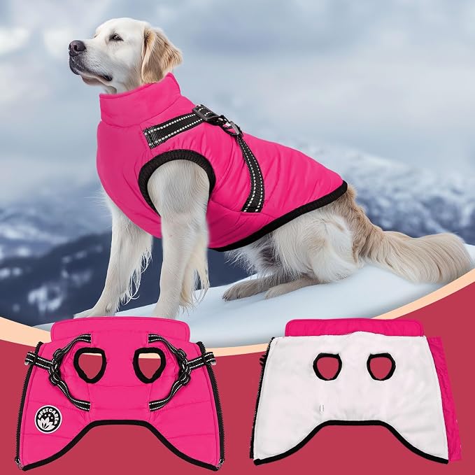 PETCARE Winter Dog Coat with Harness Built in Waterproof Dog Jackets Warm Pet - Image 6