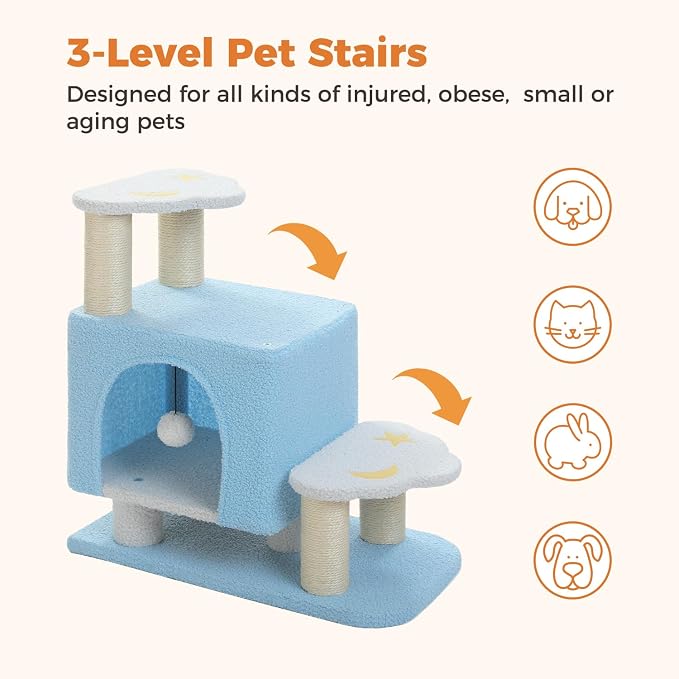 3-in-1 Cute Dog Stairs & Cat Scratching Post - Image 3
