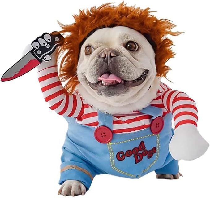 Pet Deadly Dog Costume, Cute Dog Cosplay Halloween Christmas Funny Pet Clothes by ISMARTEN