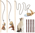 3-Piece Natural Wooden Cat Teaser Wand Toy Kit by Fashion%26cool