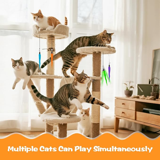 10PCS Cat Worm Toy, Cat Wand Attachment Fuzzy Worm Toys Refill - Image 6