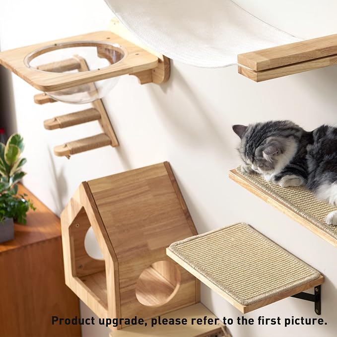 FUKUMARU Cat House Wall Mounted, 15.5x11.8x18 Inches Birch Plywood Condo - Image 4