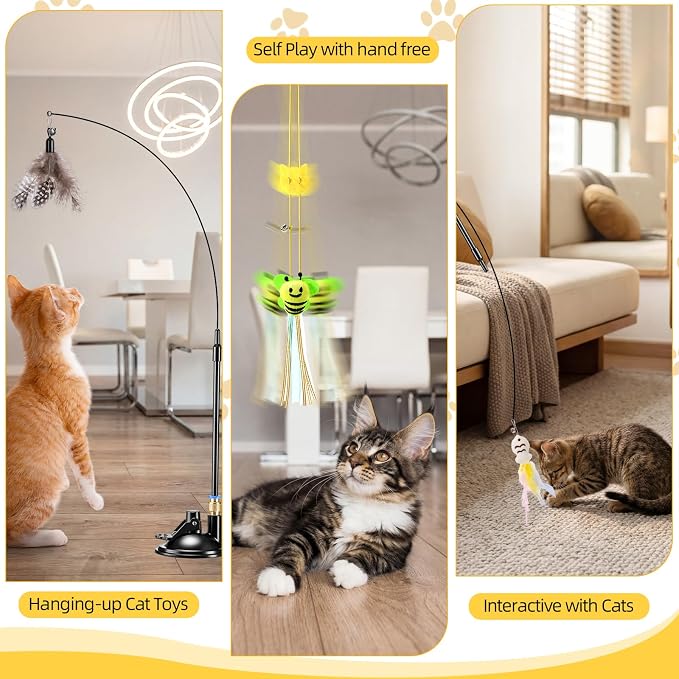 Leitee 40 Pcs Cat Toys 28 Interactive Cat Feather Toy - Image 5