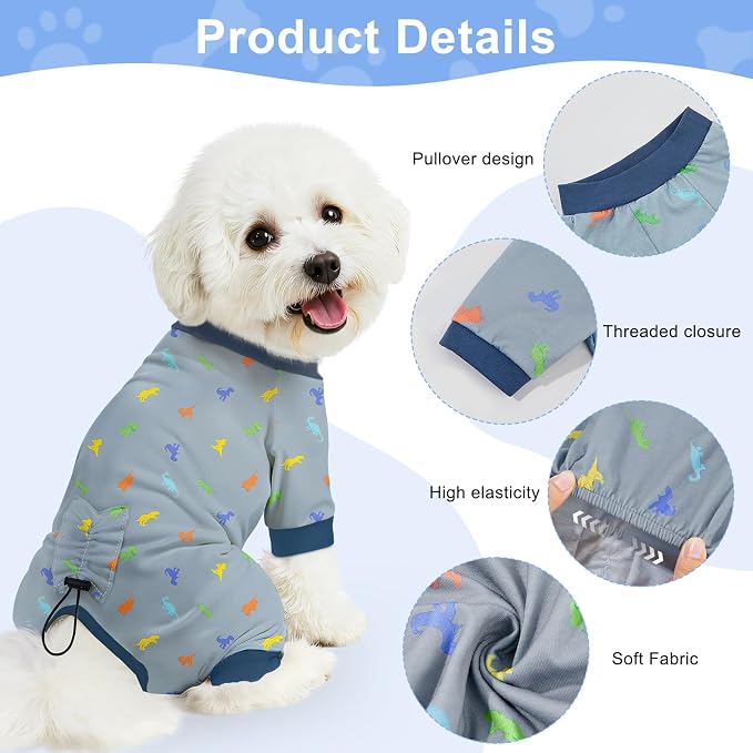 Bienbee Dog Pajamas, 4 Pack Dog Recovery Suit Shedding Suit Cute Soft Puppy - Image 6