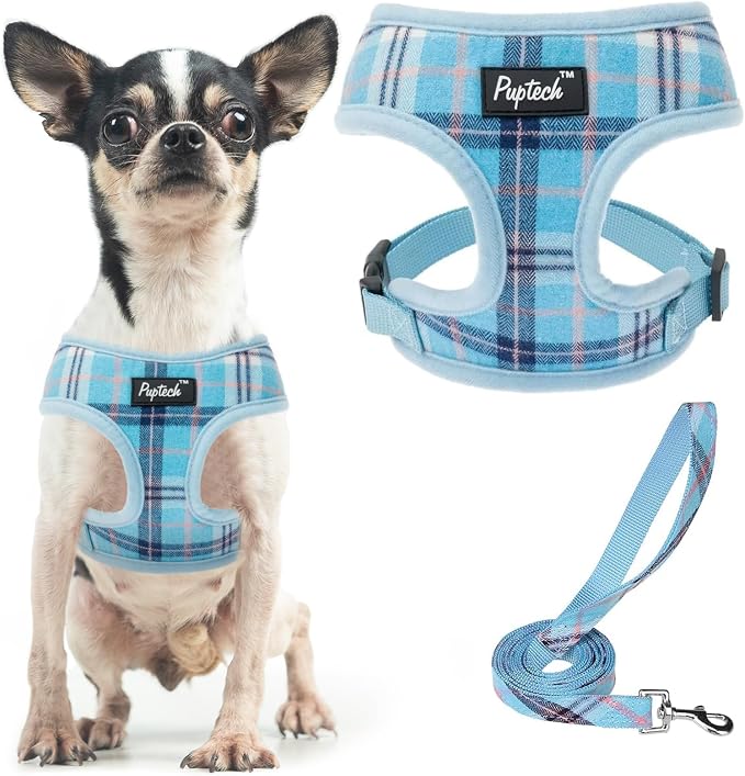PUPTECK Soft Mesh Dog Harness and Leash Set Pet Puppy Cat Comfort Padded Vest by PUPTECK
