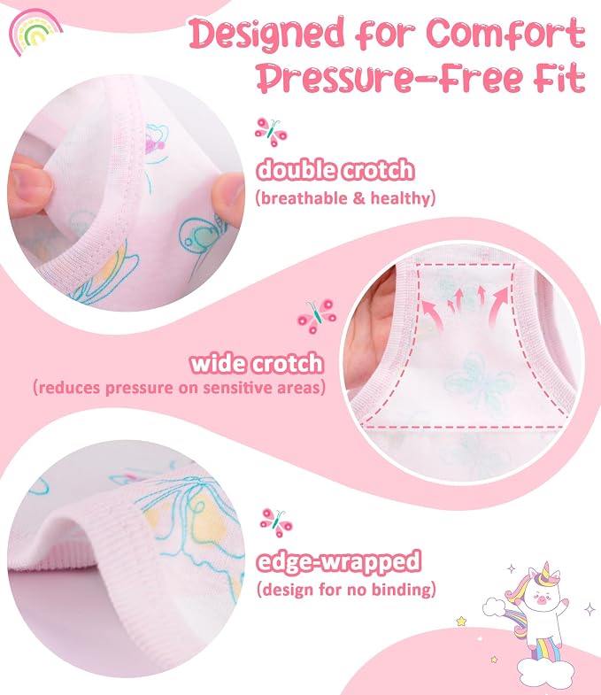 Girls and Toddlers 100% Cotton Underwear Tagless Soft Panties Size 2-3T - Image 4