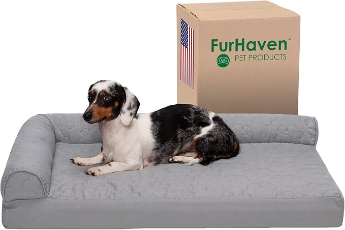 Furhaven Cooling Gel Dog Bed for Medium/Small Dogs w/ Removable Bolsters & by FurHaven