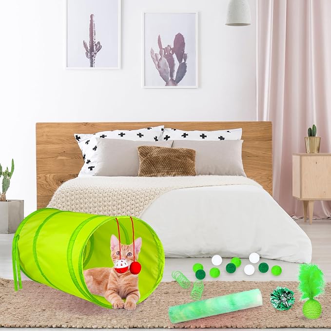 24 Pcs Cat Toys Set Interactive Kitten Toys Pack Including Collapsible Play - Image 4