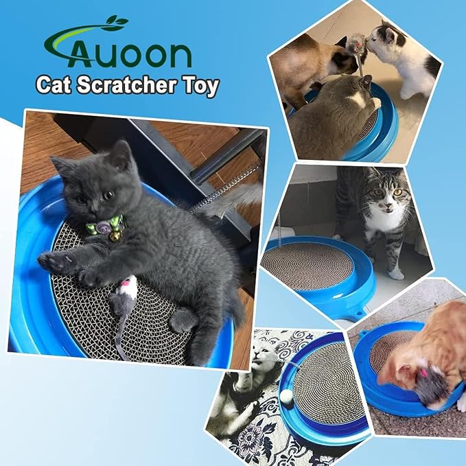 AUOON Cat Scratcher Toy with Ball Track - 3 in 1 Interactive Cat Toy - Image 7