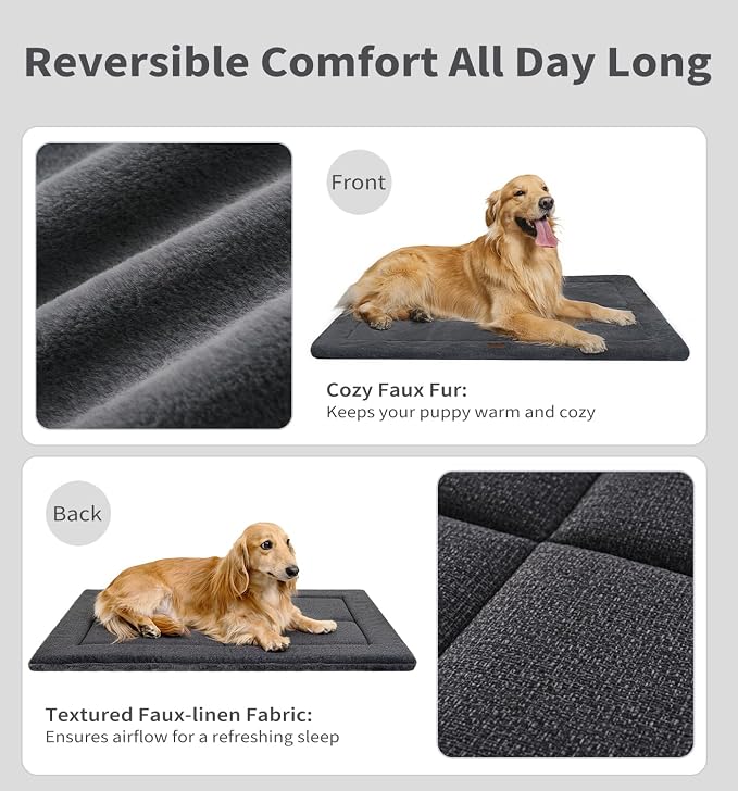 MADE 4 PETS Dog Crate Pad Bed for Small Dogs, Washable & Reversible, Anti-Slip - Image 3